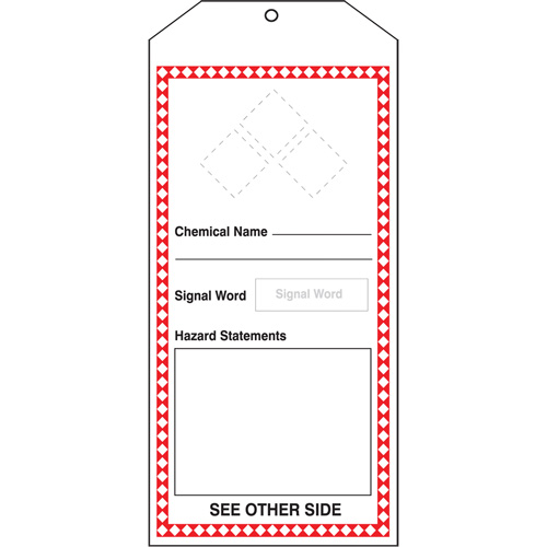 GHS Jumbo Tags, Cardstock, 3-7/8" W x 8-1/2" H, English Les Fournitures Industrielles Méga