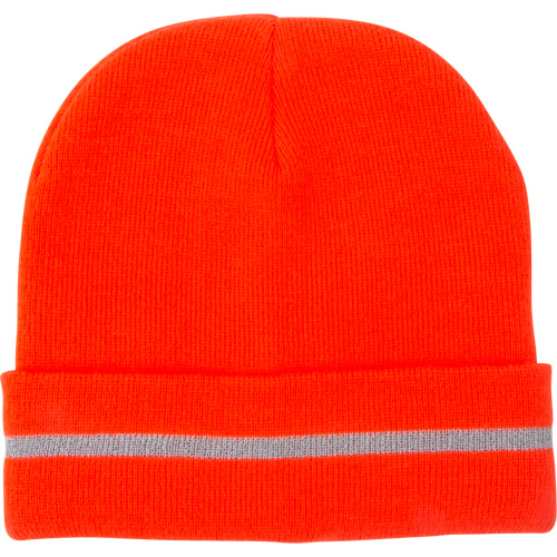 High Visibility Knit Hat with Reflective Stripe, High Visibility Orange, Acrylic Les Fournitures Industrielles Méga