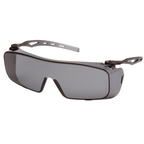 Cappture OTG Safety Glasses, Grey/Smoke Lens, Anti-Fog, ANSI Z87+/Meets/Exceeds CSA Z94.3 Les Fournitures Industrielles Méga