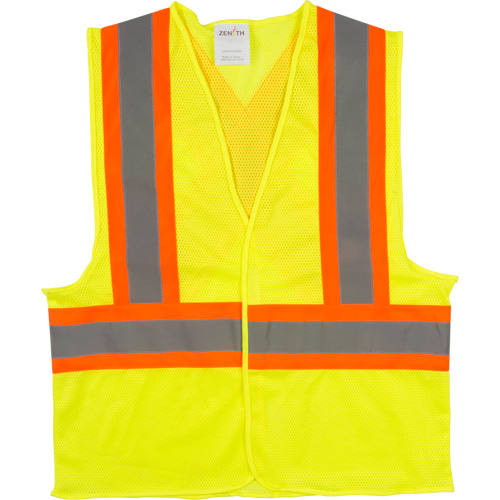 Traffic Safety Vest, High Visibility Lime-Yellow, X-Large, Polyester Les Fournitures Industrielles Méga