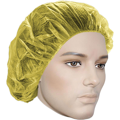 Bonnets bouffants, Polypropyl&egrave;ne, 24", Jaune Les Fournitures Industrielles Méga