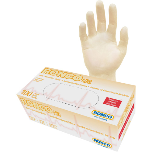 Disposable Gloves, Medium, Latex, 4-mil, Powder-Free, Natural, Class 2 Les Fournitures Industrielles Méga