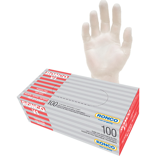 Disposable Gloves, Medium, Vinyl, 3-mil, Powder-Free, Clear Les Fournitures Industrielles Méga