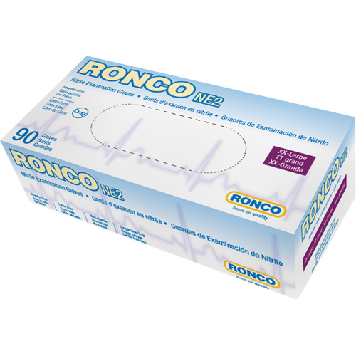 Disposable Gloves, 2X-Large, Nitrile, 4-mil, Powder-Free, Blue Les Fournitures Industrielles Méga