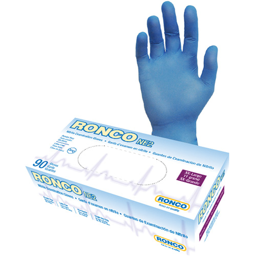 Disposable Gloves, 2X-Large, Nitrile, 4-mil, Powder-Free, Blue Les Fournitures Industrielles Méga