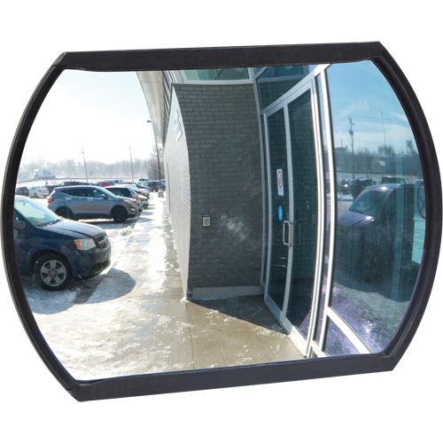 Roundtangular Convex Mirror with Bracket, 12" H x 18" W, Indoor/Outdoor Les Fournitures Industrielles Méga