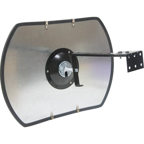 Roundtangular Convex Mirror with Bracket, 18" H x 26" W, Indoor/Outdoor Les Fournitures Industrielles Méga
