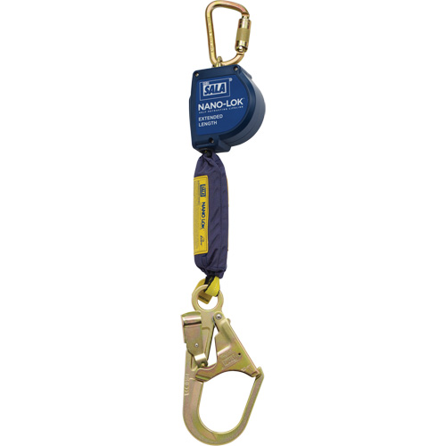 Cordage de s&eacute;curit&eacute; autor&eacute;tractable allong&eacute; Nano-Lok, 9', Polyester/Sangles, Pivotant Les Fournitures Industrielles Méga