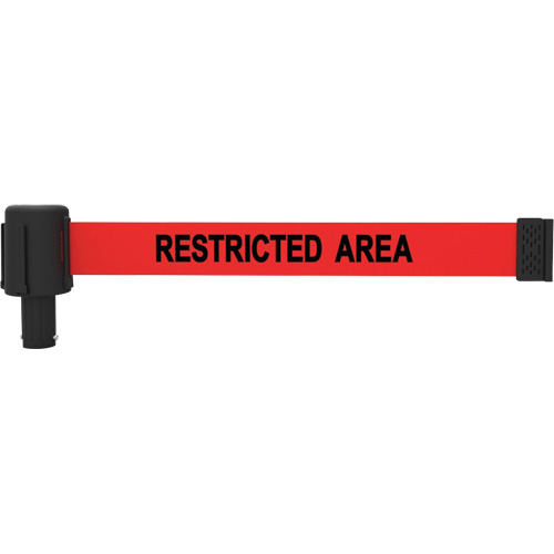 Cassette de banni&egrave;re PLUS, Restricted Area, 15', Ruban Rouge Les Fournitures Industrielles Méga