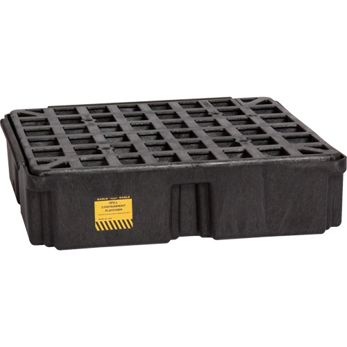 Modular Spill Platform, 15 US gal. Spill Capacity, 26" x 26.25" x 6.5" Les Fournitures Industrielles Méga