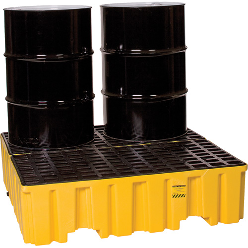 Palette de confinement des d&eacute;versements, Capacit&eacute; de d&eacute;versement 132 gal. US, 51" x 52,5" x 13,75" Les Fournitures Industrielles Méga