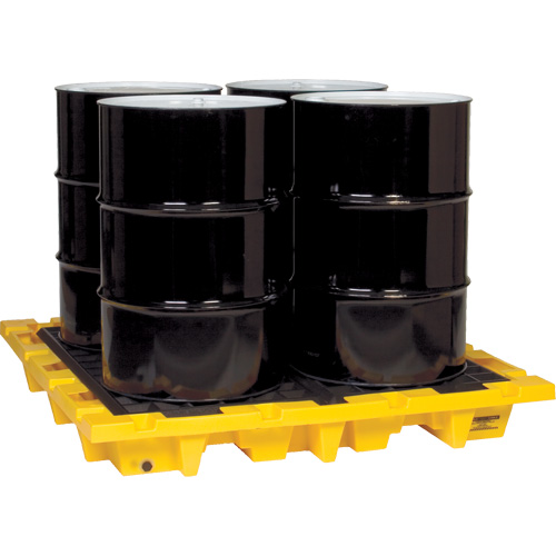 Spill Containment Pallet, 66 US gal. Spill Capacity, 58.5" x 58.5" x 7.75" Les Fournitures Industrielles Méga