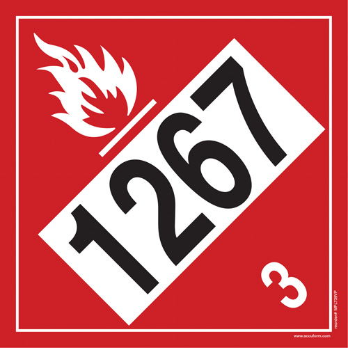 1267 Petroleum Crude Oil Flammable Liquid TDG Placard, Adhesive Vinyl Les Fournitures Industrielles Méga