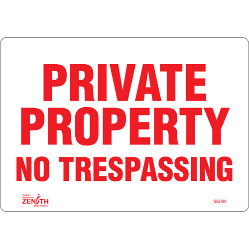 "Private Property" Sign, 7" x 10", Vinyl, English Les Fournitures Industrielles Méga