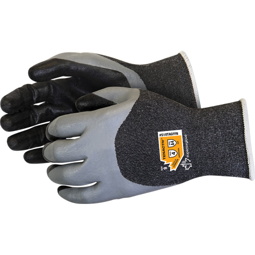 Gants &agrave; double trempage r&eacute;sistants aux coupures, Taille 5, Calibre 18, Rev&ecirc;tement Mousse de nitrile, Enveloppe en TenActiv, ASTM ANSI niveau A4 Les Fournitures Industrielles Méga
