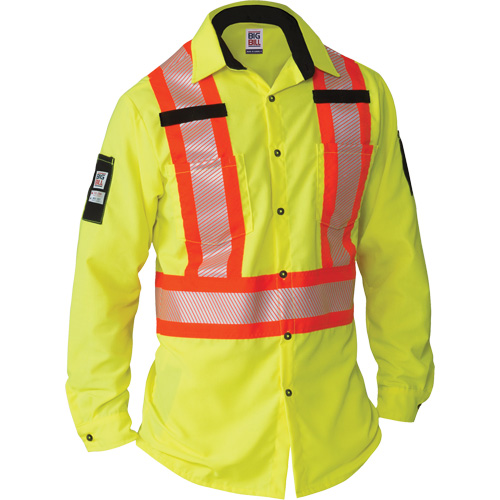 Ripstop High-Visibility Long Sleeve Shirt, Polyester, Small, High Visibility Lime-Yellow Les Fournitures Industrielles Méga