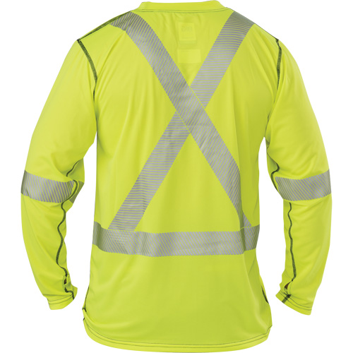 Polartec&reg; Power Grid&reg; High-Visibility Long Sleeve T-Shirt, Polyester, 2X-Large, High Visibility Lime-Yellow Les Fournitures Industrielles Méga