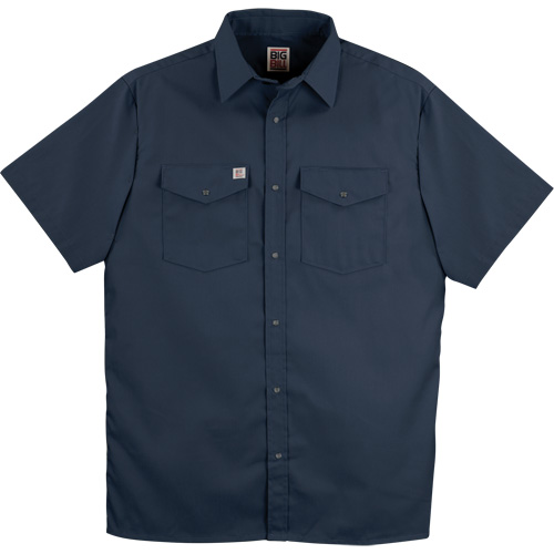 Chemise de travail &agrave; manches courtes en tissu crois&eacute; avec boutons-pression, Hommes, Moyen (grande taille), Bleu marin Les Fournitures Industrielles Méga