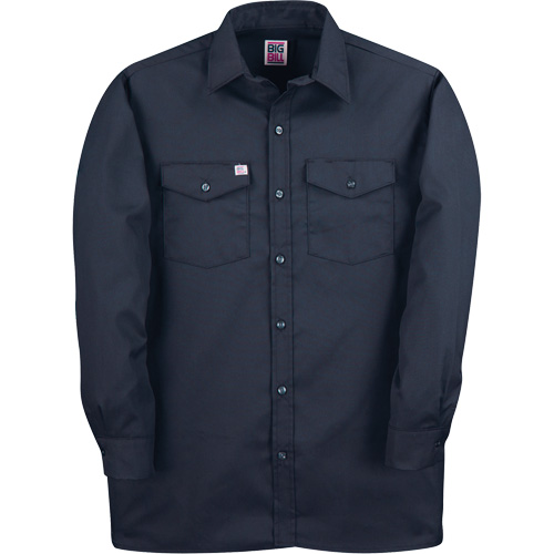 Chemise de travail &agrave; manches longues en tissu crois&eacute;, Hommes, Moyen (grande taille), Bleu marine Les Fournitures Industrielles Méga