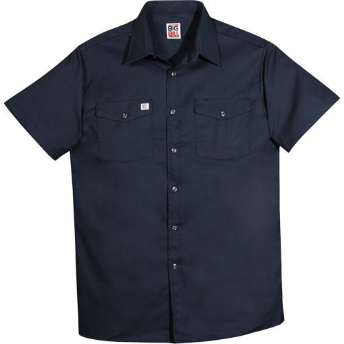 Chemise de travail &agrave; manches courtes en tissu crois&eacute;, Hommes, 4T-Grand, Bleu marine Les Fournitures Industrielles Méga