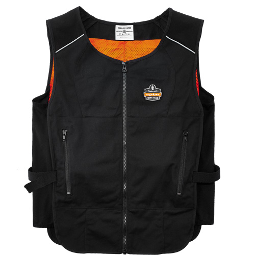 Chill-Its&reg; 6260 Lightweight Phase Change Cooling Vest with Packs, Small/Medium, Black Les Fournitures Industrielles Méga