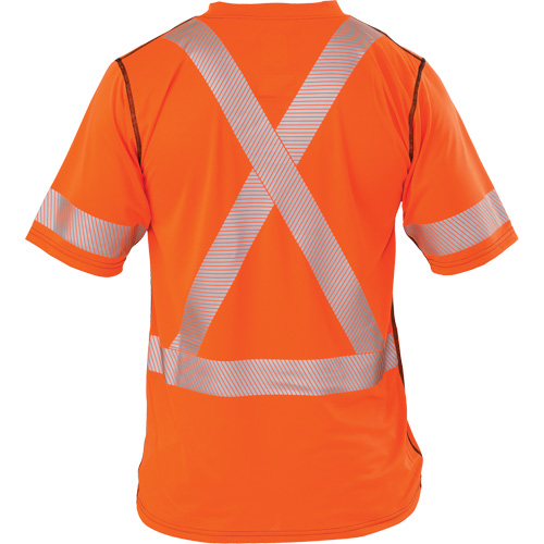 Polartec&reg; Power Grid&reg; High Visibility Short Sleeved T-Shirt, Polyester, 2X-Large, Orange Les Fournitures Industrielles Méga