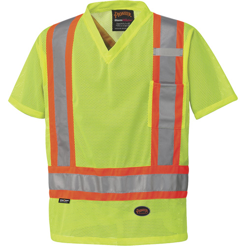 5997 T-shirt de s&eacute;curit&eacute; &agrave; haute visibilit&eacute;, Polyester, Petit, Jaune lime haute visibilit&eacute; Les Fournitures Industrielles Méga