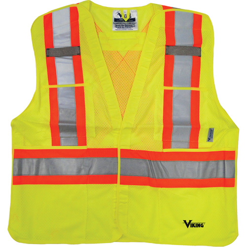 Safety Vest, High Visibility Lime-Yellow, 2X-Large/3X-Large, Polyester Les Fournitures Industrielles Méga