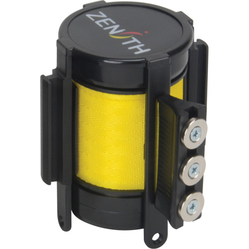 Cassette de ruban magn&eacute;tique pour barri&egrave;re de contr&ocirc;le des foules personnalis&eacute;e, 12', Ruban Jaune Les Fournitures Industrielles Méga