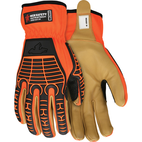 UltraTech Impact Gloves, Medium, Grain Leather Palm, Slip-On Cuff Les Fournitures Industrielles Méga