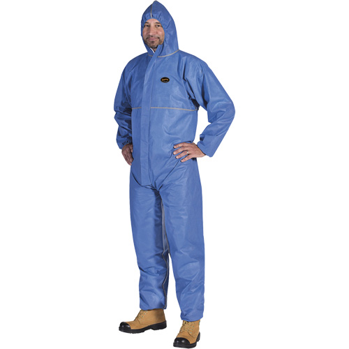 2075 Combinaisons jetables ignifuges SMS, Taille Petit, Bleu Les Fournitures Industrielles Méga