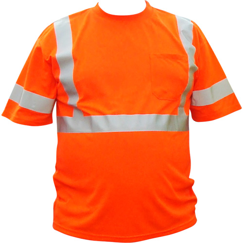 Chemise &agrave; manche courte haute visibilit&eacute;, Coton, 3T-Grand, Orange haute visibilit&eacute; Les Fournitures Industrielles Méga