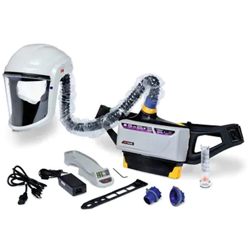 Trousse d'ensemble respirateur d'&eacute;puration d'air propuls&eacute; pour peintre Versaflo, Capuchon & visi&egrave;re, Pile Lithium-ion Les Fournitures Industrielles Méga