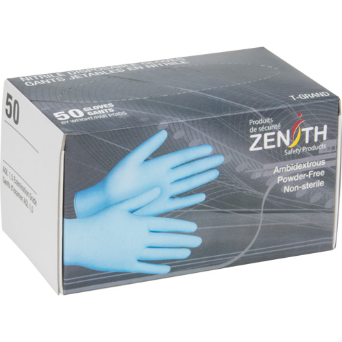 Vending Pack Disposable Gloves, Medium, Nitrile, 4.5-mil, Powder-Free, Blue Les Fournitures Industrielles Méga