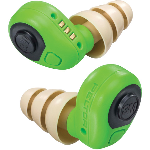 Bouchons d'oreilles &eacute;lectroniques Peltor, Sans cordon, Paire - Boîtier en plastique, 23 dB NRR, Grand/Moyen/Petit Les Fournitures Industrielles Méga