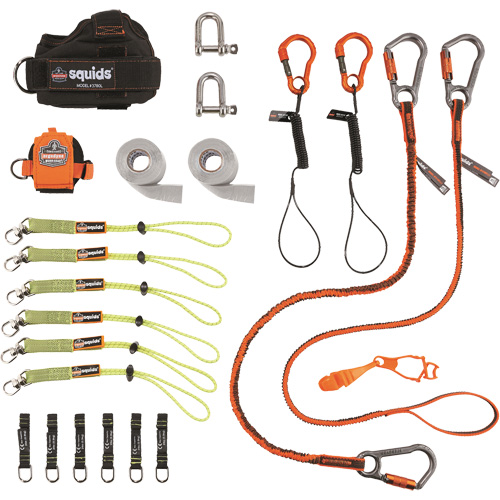 Trousse de longes de fixation d'outils pour monteurs de charpentes m&eacute;talliques et poseurs d'acier 3186 Squids Les Fournitures Industrielles Méga