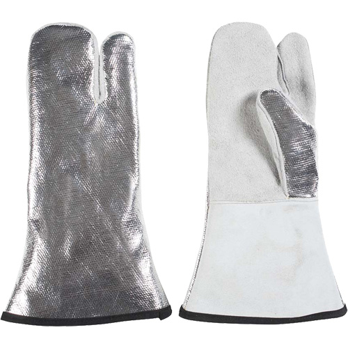 Mitaine &agrave; 3 doigts r&eacute;sistant &agrave; la chaleur, Aluminis&eacute;/Kevlar/Cuir, Taille unique, Prot&egrave;ge jusqu'&agrave; 650°F (343°C) Les Fournitures Industrielles Méga