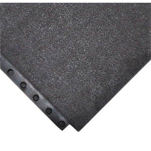 24/Seven&reg; Locksafe&reg; Anti-Fatigue Mat, Smooth, 3' x 3' x 5/8", Black, Natural Rubber Les Fournitures Industrielles Méga