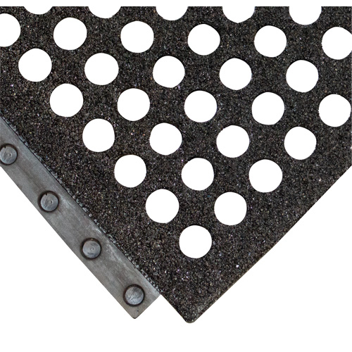 24/Seven&reg; Locksafe&reg; Anti-Fatigue Mat, Honeycomb, 3' x 3' x 5/8", Black, Natural Rubber Les Fournitures Industrielles Méga