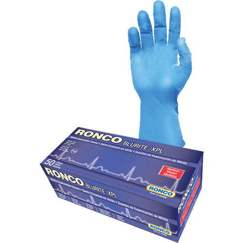 Blurite XPL Examination Gloves, Small, Nitrile, 8-mil, Powder-Free, Blue, Class 2 Les Fournitures Industrielles Méga