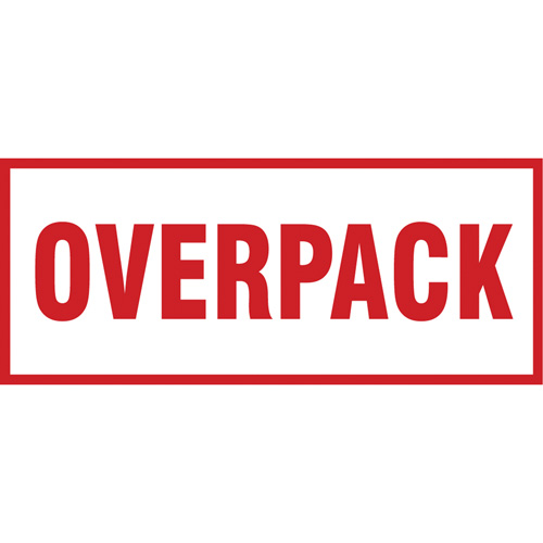 &eacute;tiquette de manutention Overpack, 6" lo x 2-1/2" la, Rouge/blanc Les Fournitures Industrielles Méga