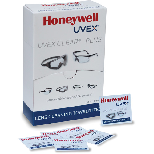 Uvex&reg; Clear&reg; Plus Towelettes, 5.25" x 8", Pack Of 100 Les Fournitures Industrielles Méga