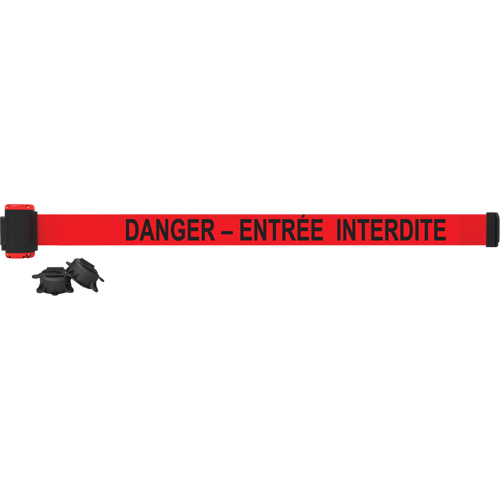 Barri&egrave;re &agrave; fixation murale, Plastique, Fixation magn&eacute;tique, 7', Ruban Rouge Les Fournitures Industrielles Méga