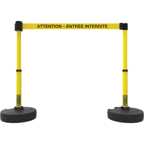 Plus Barrier Post Set, Plastic, 42" H, Yellow Tape, 15' Tape Length Les Fournitures Industrielles Méga