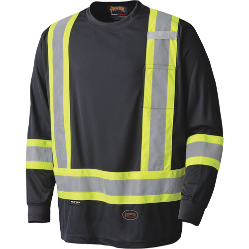 6997 Chandail de s&eacute;curit&eacute; &agrave; manches longues, Polyester, T-petit, Noir Les Fournitures Industrielles Méga