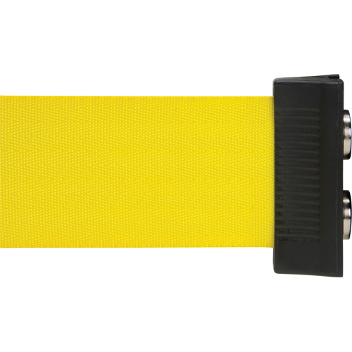 Wall Mount Barrier with Magnetic Tape, Steel, Screw Mount, 7', Yellow Tape Les Fournitures Industrielles Méga