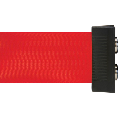 Wall Mount Barrier with Magnetic Tape, Steel, Screw Mount, 7', Red Tape Les Fournitures Industrielles Méga
