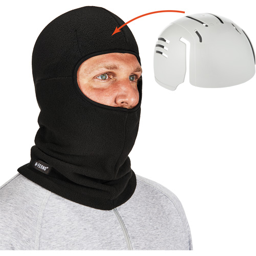 Passe-montagne avec fermeture &agrave; glissi&egrave;re et casque antichoc &agrave; ins&eacute;rer N-Ferno, Molleton/Polyester, Noir Les Fournitures Industrielles Méga