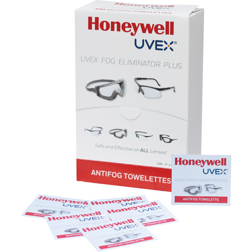 Lingettes antibu&eacute;e pour lunettes Uvex Fog Eliminator Plus, 4" x 5", Paquet de 100 Les Fournitures Industrielles Méga