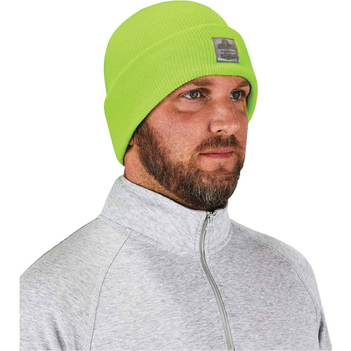 N-Ferno&reg; Rib Knit Beanie Hat, One Size, High-Visibility Lime Green Les Fournitures Industrielles Méga